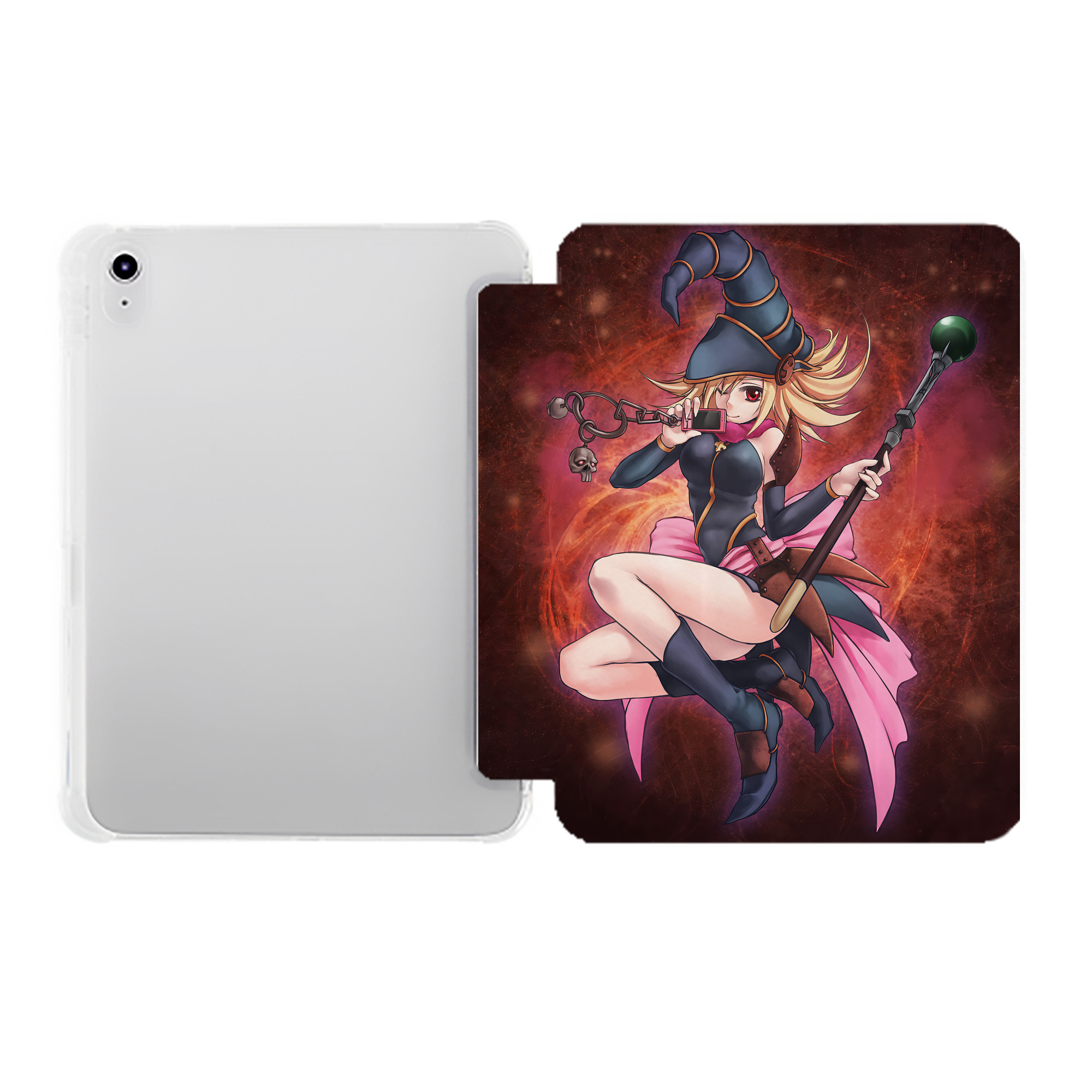 （画像用） 遊☆戯☆王 Yu-Gi-Oh! IPad ケース ペン収納付き 三つ折りスタンド PUレザー×シリコン 対応機種9.5/10.5/10.9インチ